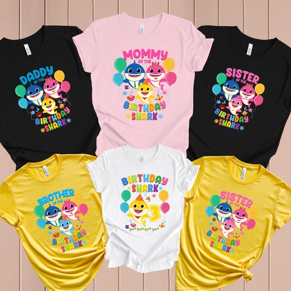 Baby Shark Birthday Shark Custom Family Tshirt, Family Shark Doo Doo Doo Shirt, Baby Shark Theme Tshirt, Baby Shark Matching Shirt,