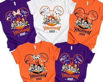 Disney Halloween-familienaamshirt, aangepast Disney Halloween-shirt, bijpassende Halloween-shirt, Disney, Halloween-shirt, Halloween 2026-shirts