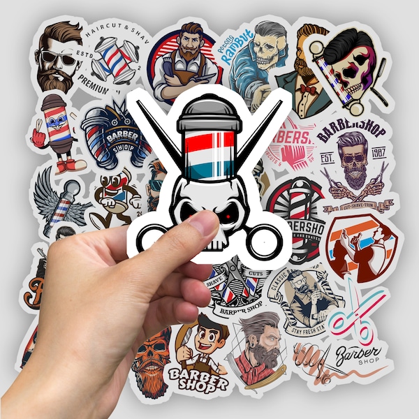 50Pc Barber Stickers Barbershop Vinyls Haircut Decals | Sticker Bomb | Street Art | Styler Sticker Pack | Cutter Stickers | Gents Pack