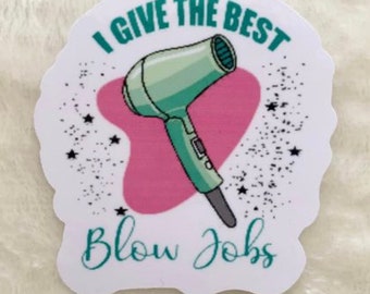 "BLOW ME" Blow Dryer Vinyl Decal Sticker – Fun Hair Salon Decor For Car, Wall, Laptop