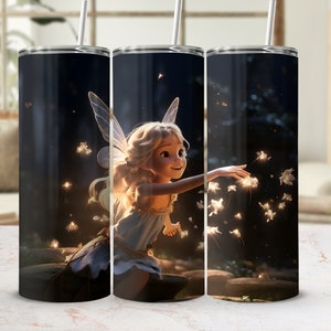 Enchanted Forest Fairy Tumbler, Magical Glitter Sparkle Travel Mug, Unique Fantasy Gift for Her, Whimsical Woodland Drinkware