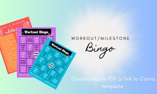 Workout Bingo- Fun Workout Tracker - Etsy