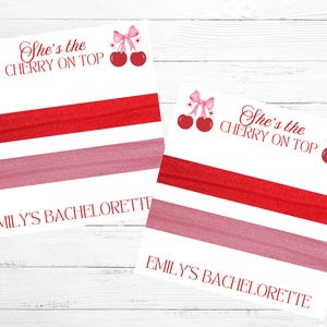 Cherry Bachelorette Party Hair Tie Favors: She&#39;s the Cherry on Top