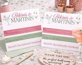 Bikinis and Martinis Bachelorette Hair Tie Favor | Beach & Pool Party Bride | Let’s Flamingle Theme | Miami Palm Springs Bach Boat Day Gift