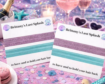 Personalized Bride’s Last Splash Bachelorette Hair Tie Party Favors, Beach Party Favor, Mermaid Bachelorette Theme, Coastal Bridal Shower