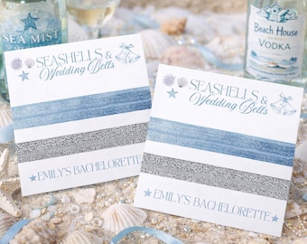 Coastal Bride Bachelorette Favor, Seashells and Wedding Bells,  Summer Girls Trip, Beach Bachelorette Theme, Custom Personalized Gifts