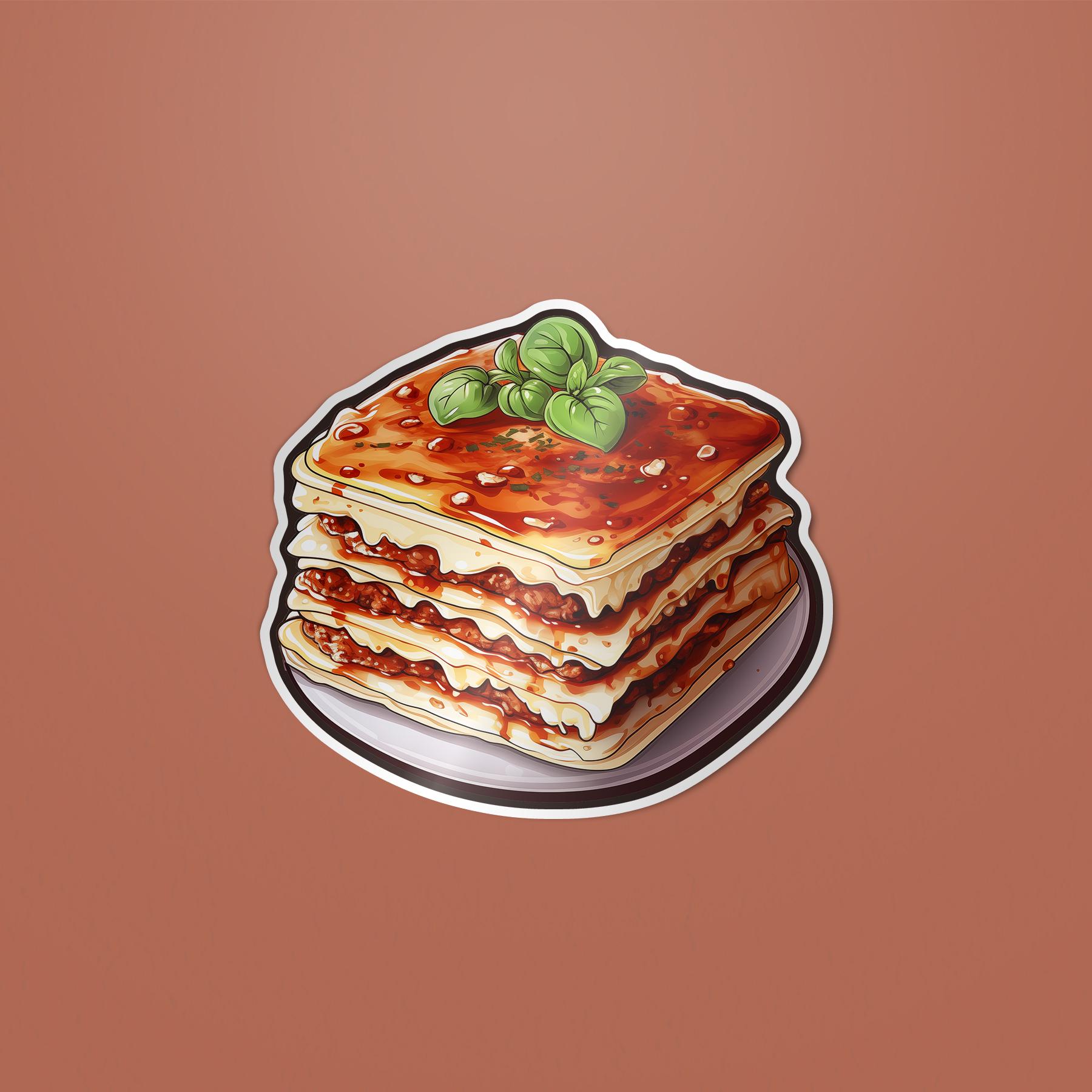 Lasagna Pasta Sticker (3"), Matte Die Cut Vinyl, Water Bottle & Laptop ...
