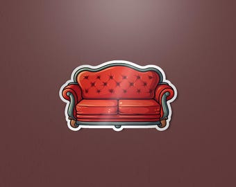 Naklejka na sofę w stylu vintage (4 cale), matowy winyl wycinany, naklejka na butelkę z wodą i laptopa