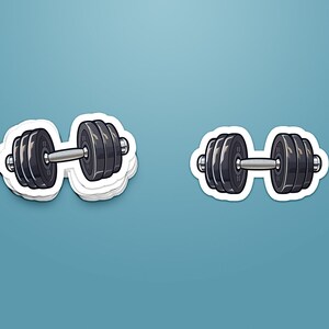 Dumbbell Sticker, Vinyl Laptop Sticker, Vinyl Water Bottle Sticker