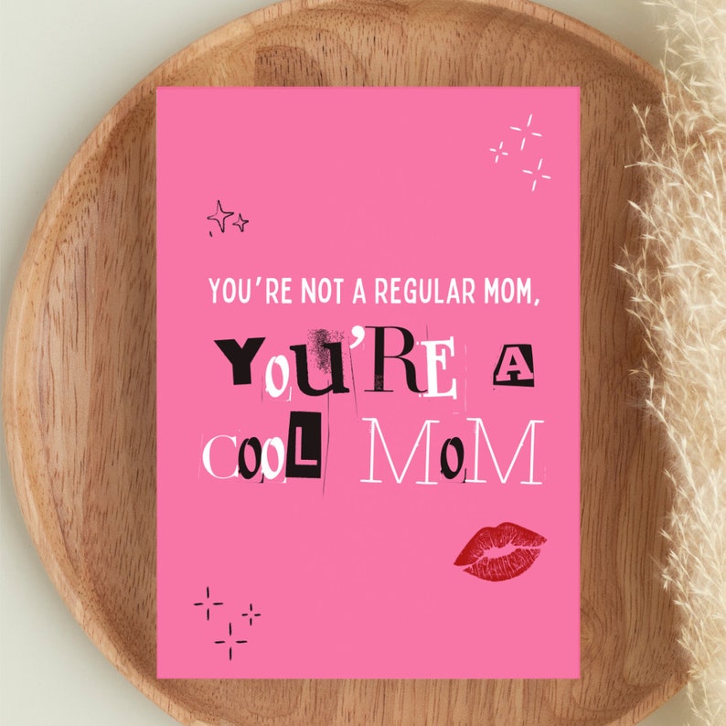 Cool Mom Mothers Day Card Birthday Not Regular Mom Cool Mom Card ...
