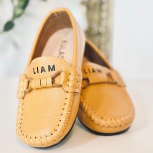 baptism shoes baby boy christening shoes toddler name custom leather shoes ring bearer custom gift baby boy personalized loafers name shoes