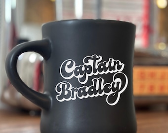 Custom Retro Coffee Mug with Logo Personalized Diner Mug Vintage Decor Branded Restaurant Mug Retro Diner Style Business Logo Mug Custom