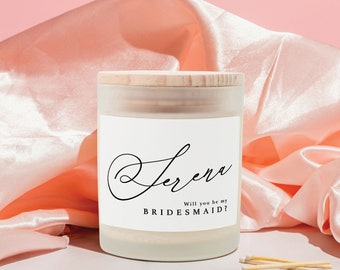 Bridesmaid proposal candle custom name bridesmaid gift candle maid of honor proposal gift wedding party candle bridal party gift for her