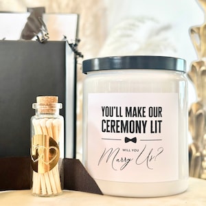 Officiant proposal gift box wedding officiant gift funny candle will you marry us bridal party proposal box wedding officiant gift set idea