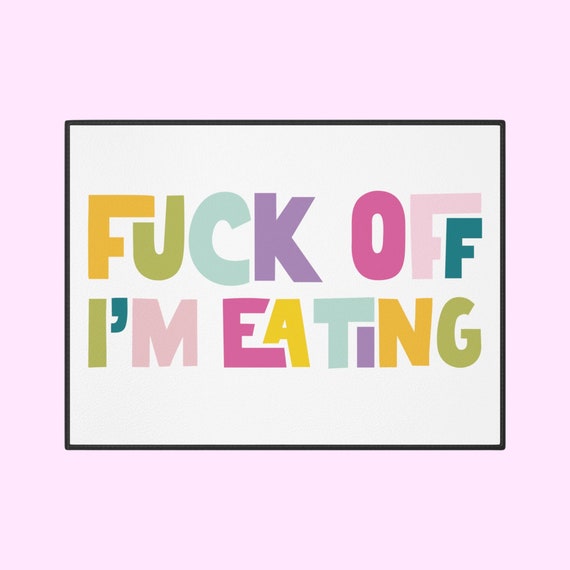 Fuck Off Im Eating Pet Mat funny gift for dog mom cat bowl mat retro pet accessory gift for pet lover dog mat personalized pet mat gift idea