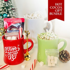 Ensemble cadeau de tasse de chocolat chaud ensemble de vacances guimauve ensemble de chocolat chaud cadeau de vacances pour tasse du matin de Noël cadeau de fête pour elle
