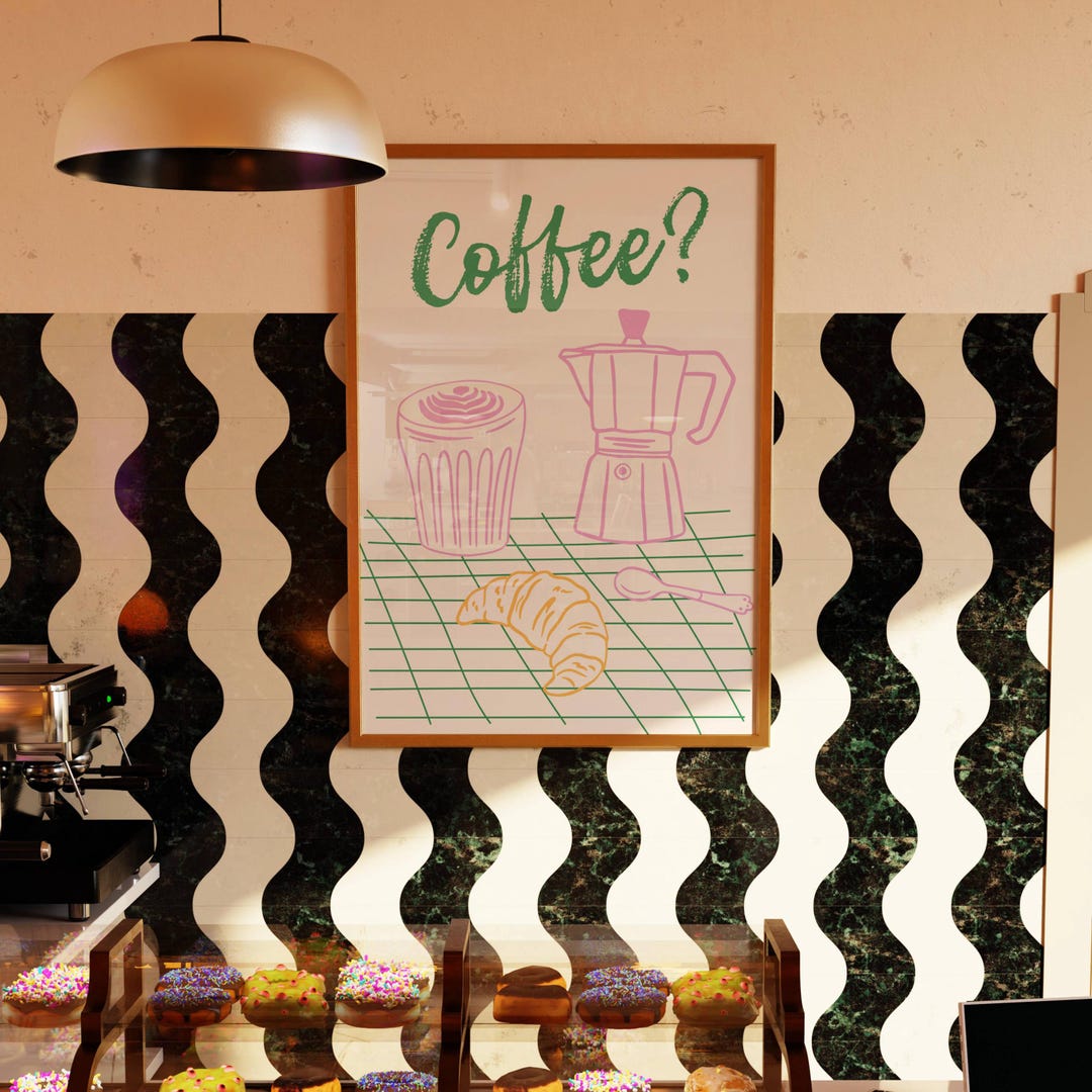 Coffee Shop Wall Art Print Coffee Bar Decor Kitchen Print Digital coffee-shop-wall-art-print-coffee-bar-decor-kitchen-print-digital