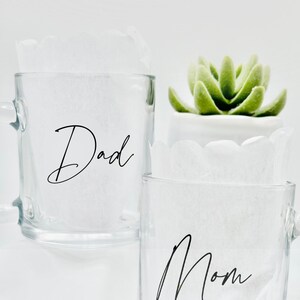Mom and dad glass coffee mug new mom gift expecting parents gift box clear mug new parent gift set mom and dad baby shower gift for couple
