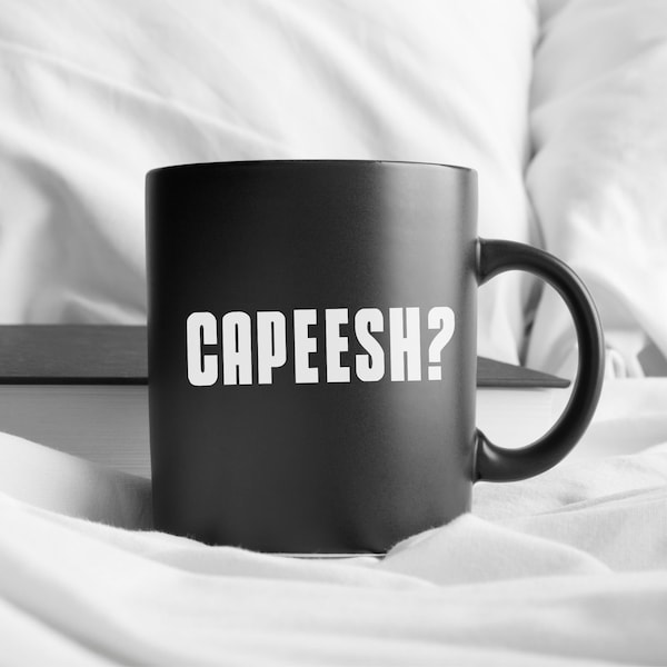 Capeesh Lustige italienische Tasse Geschenk für ihn Neuheit Becher italienische Geschenkpapier humorvolle Kaffeetasse italienisches Slang Trinkgeschirr Capeesh Tasse italienischen Stolz