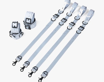 Conjunto de bondage para cama de 4 piezas: esposas ajustables para muñecas y tobillos.