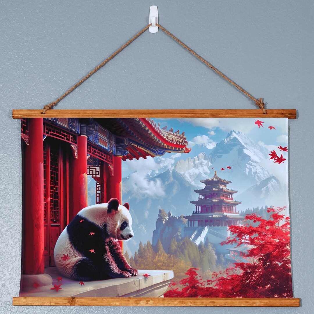 Forêt Mystique du Panda (120cm x 120cm). main image 1