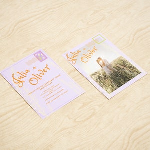 Modelo de convite de casamento Cottagecore Convite com foto floral Modelo Canva Download instantâneo Convite de casamento com flores silvestres Cartão postal Convite