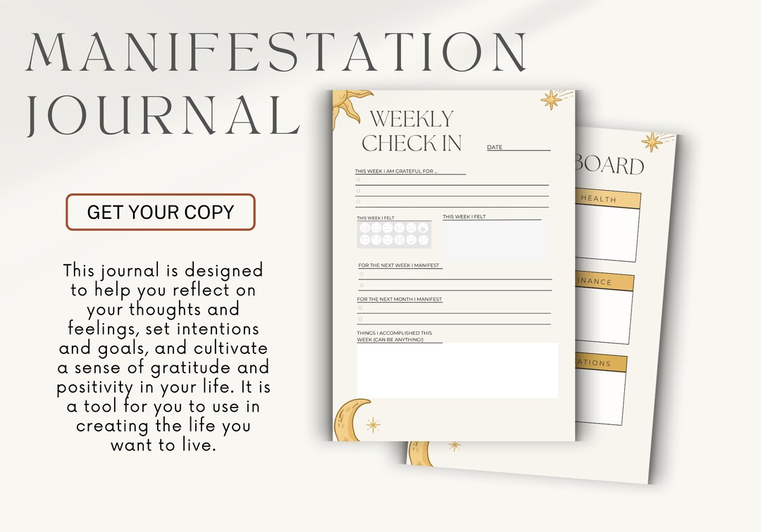 Manifestation Journal L Printable Manifestation Planner L Goal Setting ...