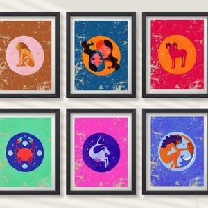 Pisces Zodiac Wall Art, Celestial Astrology Digital Print, Astrology Wall Poster, Horoscope Home Decor, Star Sign Gift