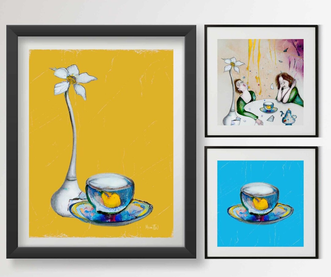 Poster Print, Crying Over a Cup of Tea, Wall Art Decor, Home Office ...
