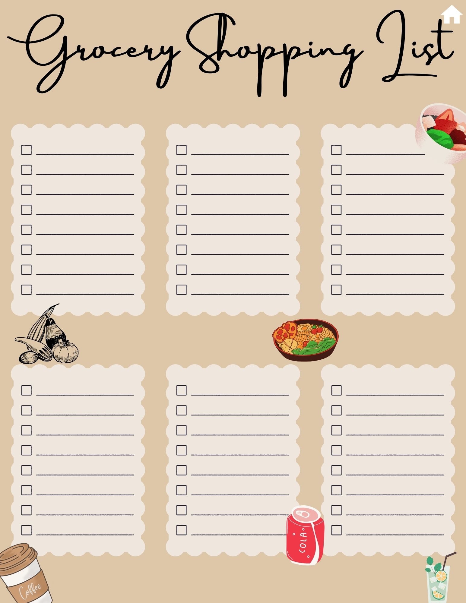 Meal Planner ,grocery List ,digital Template ,food Prep ,printable