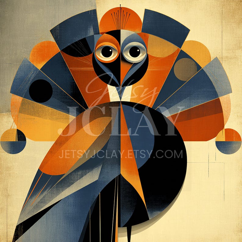 Modern Abstract Turkey Art - 12 Unique Thanksgiving Designs - Etsy