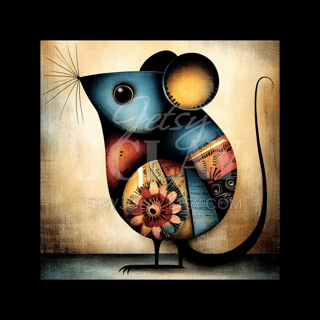 Abstract Watercolor Mouse | Single PNG for Crafts Digital POD (digital ...