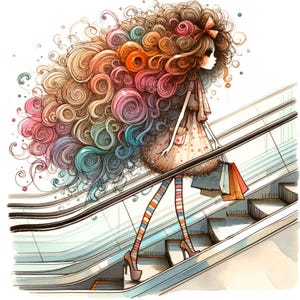 Skurriles Einkaufen | 10 JPGs für Kartenherstellung, Scrapbooking, Junk Journaling, Fantasy, Skurril, 300 DPI Aquarell | QSHOP0110