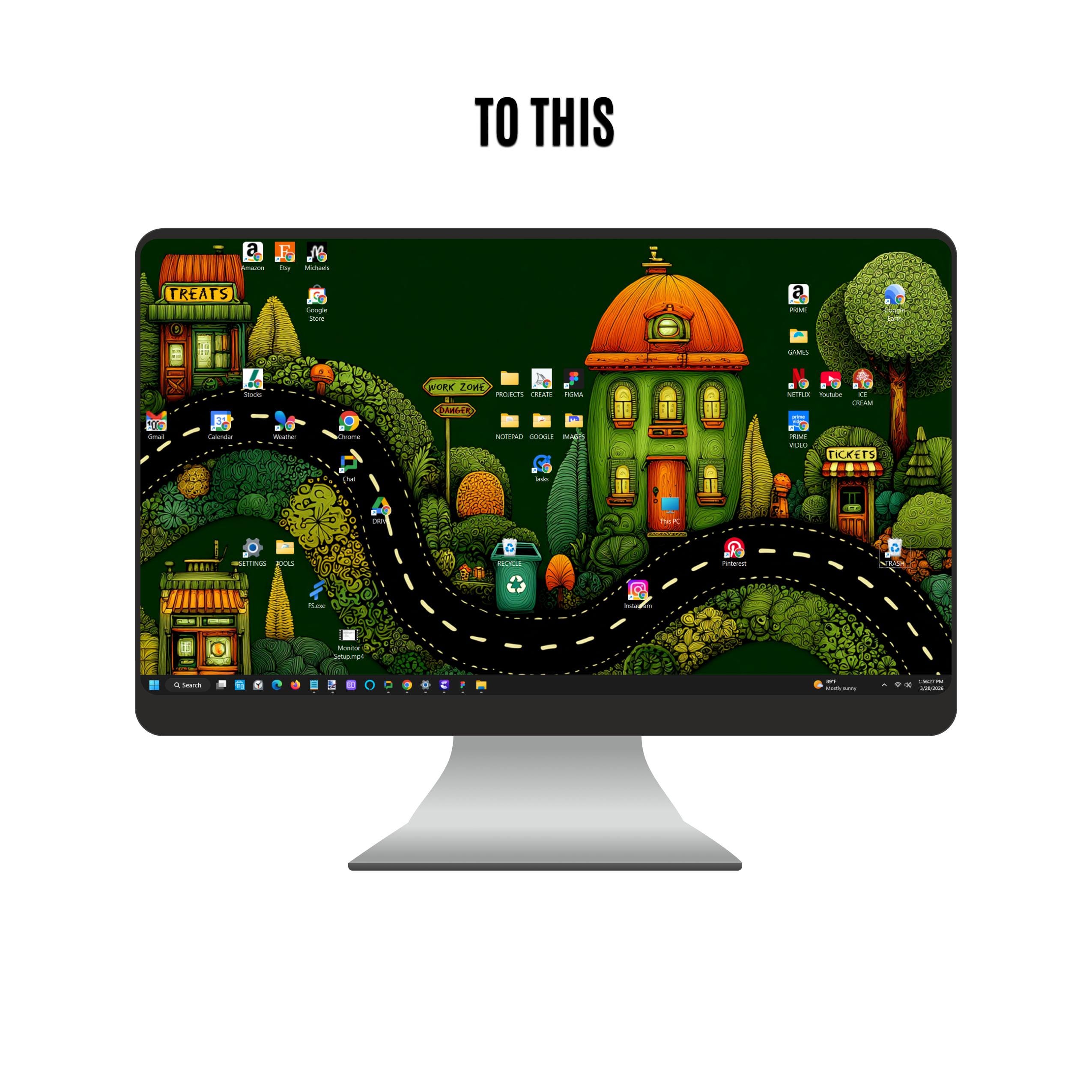 Desktop Wallpaper: Mushroom Village Roadmap Organizer - Treats & Work ...