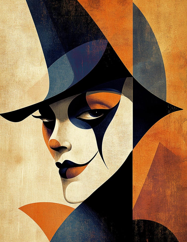 Jester Abstract Art Deco Jester Clipart: Abstract April Fool's Day Jpgs (digital ...