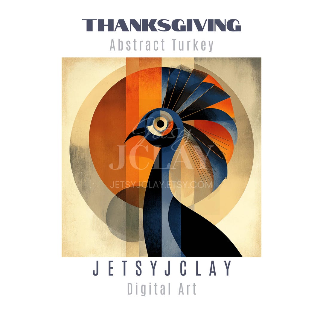 Modern Abstract Turkey Art - 12 Unique Thanksgiving Designs - Etsy