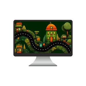 Desktop Wallpaper: Mushroom Village Roadmap Organizer - Treats & Work Zone - 3840x2160 PNG