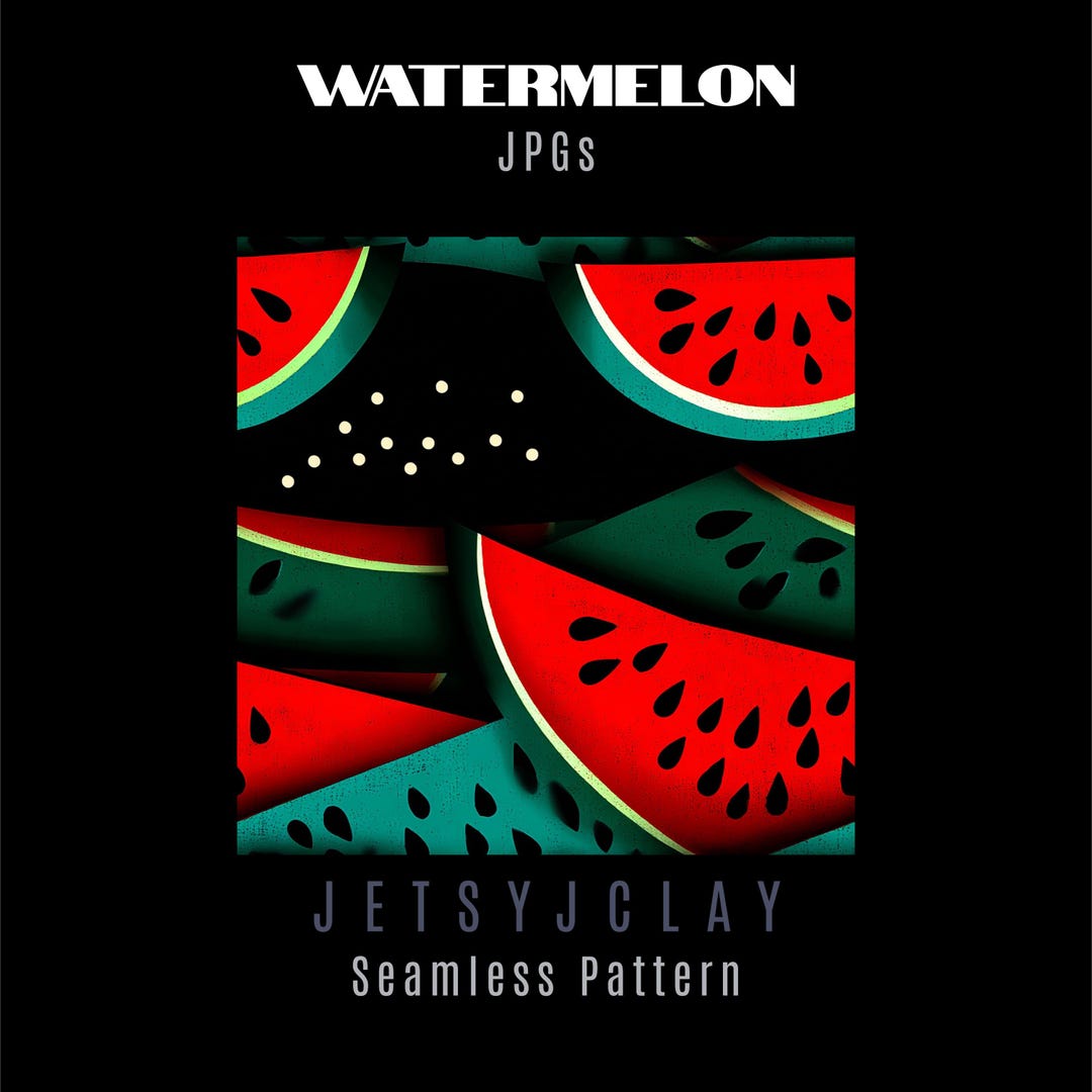 Eatermelon Abstract Watermelon Abstract Seamless Pattern: Bold Summer Print (12x12in Jpgs ...