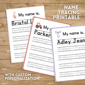 Custom Name Tracing Worksheet Preschool Trace Name Personalized Preschool Printable Prek Handwriting Name Practice Write Your Name