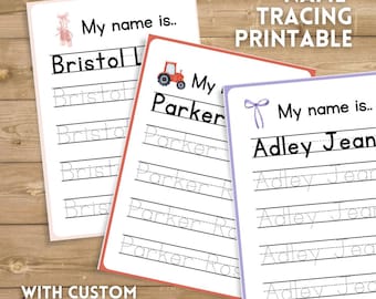 Custom Name Tracing Worksheet Preschool Trace Name Personalized Preschool Printable Prek Handwriting Name Practice Write Your Name