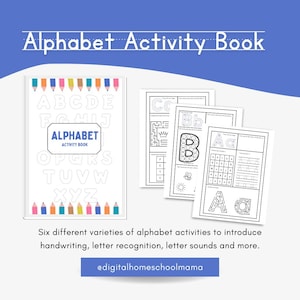 Hojas de trabajo de seguimiento del alfabeto Jardín de infantes Preescolar Libro de seguimiento del alfabeto Libro de actividades del alfabeto imprimible Reconocimiento de letras ABC para colorear