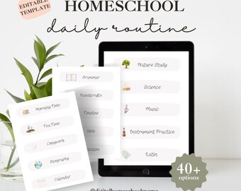 Modèle modifiable de cartes de routine pour l'école à la maison
