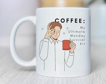 Office Coffee Mug, Monday Survival Kit, Funny Office Mug, Funny Mug For Office Workers, Office Gift Mug, Funny Office Cup