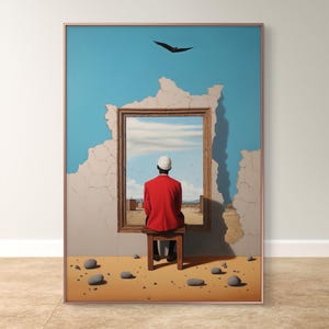 Kano, Nigeria: Surrealistisk afrikansk stadsaffisch (digital nedladdning)