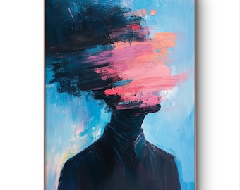 Faceless Young Man: Printable Wall Art - Surreal Poster, Instant Download (50x70 cm)