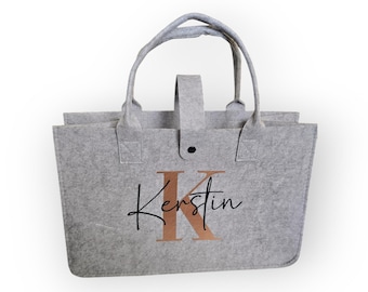 personalisierter Shopper, Filzshopper, Tasche mit Namen oder Wunschtext, zum Geburtstag, für die Freundin, die Lehrerin oder einfach so ;-)