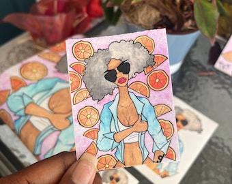Jane Lane x Orange Cassidy Mashup Sticker: Daria Fan Art