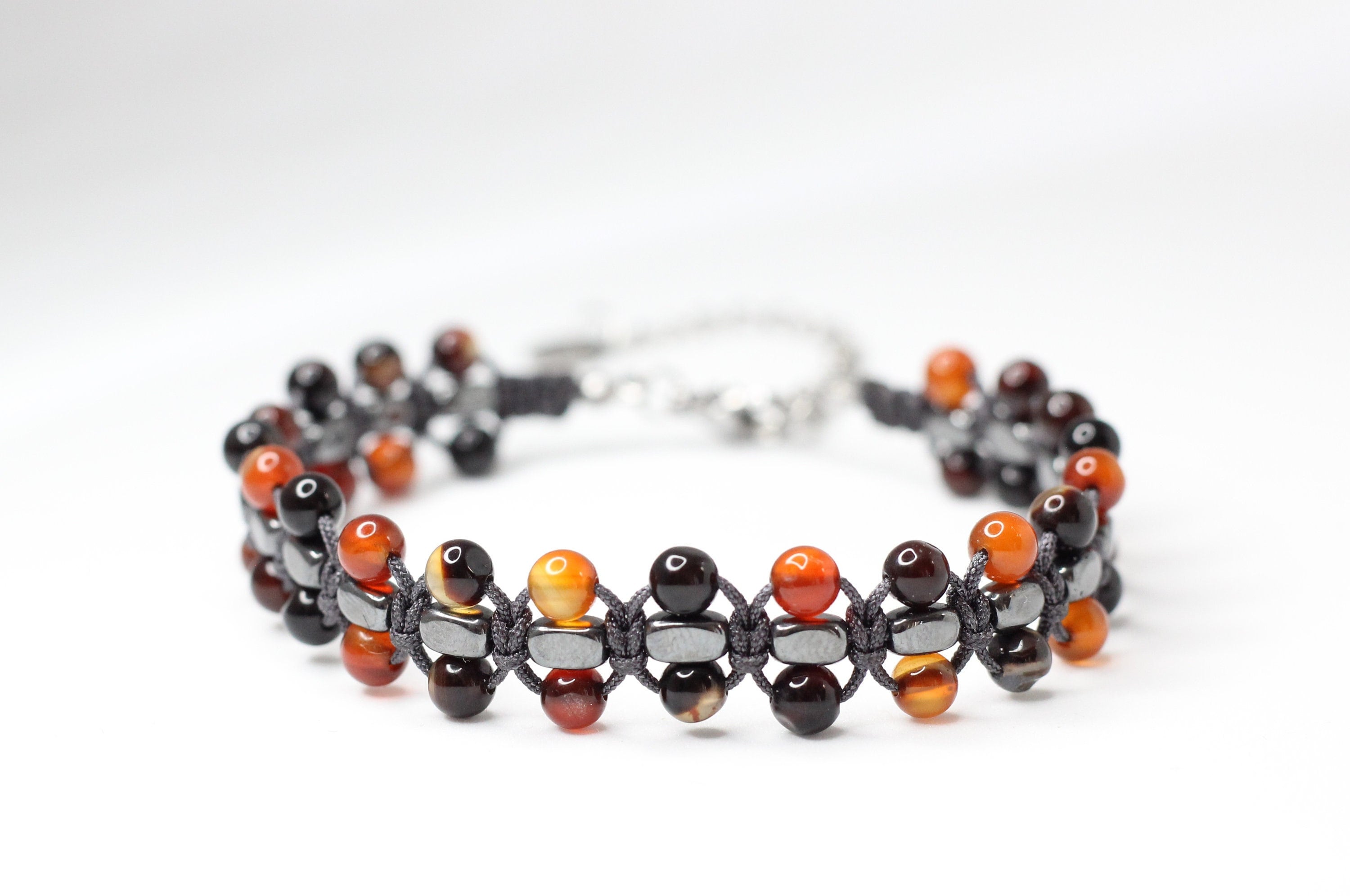 Bracelet shamballa homme perles noires hematite