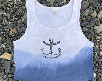 Anchor Me Ombre Dyed Tank
