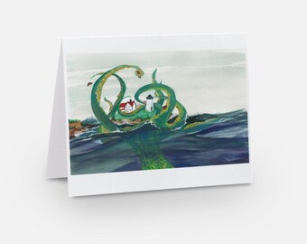 Nubble Nightmare Maine Folding Card Set - Blank Inside
